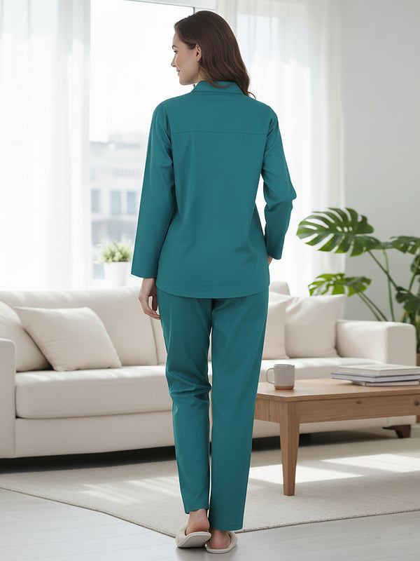 Sea Green Embroidery Work Co-Ord Set