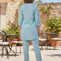 Cool Blue Cotton Co-ord Set