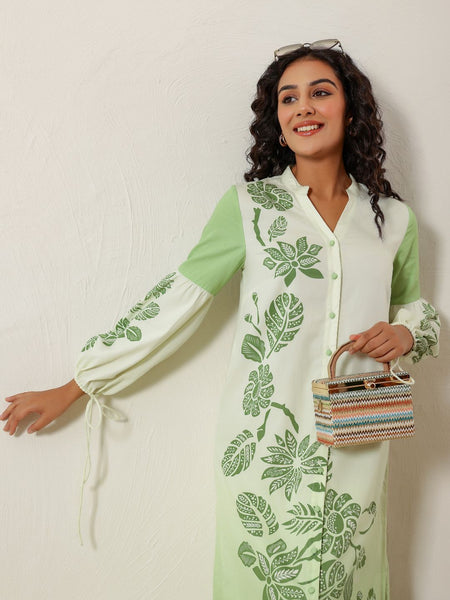 Green Glow Shirt Dress