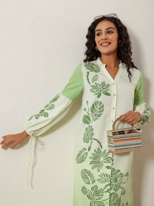 Green Glow Shirt Dress