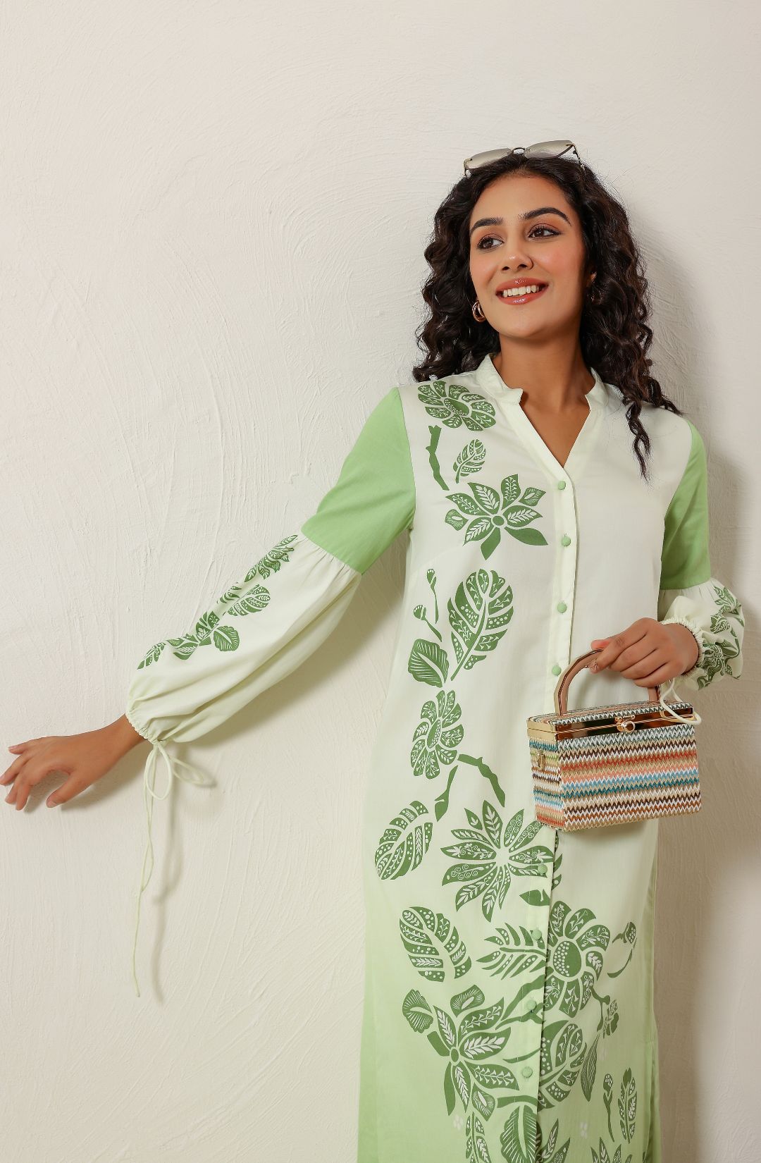 Green Glow Shirt Dress