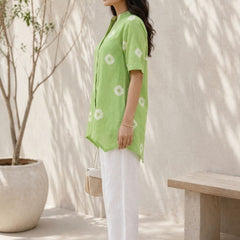 Premium Embroidered Sheer Panel Kurti Dress