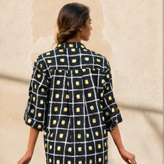 Black Check printed cotton shirt