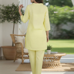 Cotton Linen Lemon Yellow co-ord Set