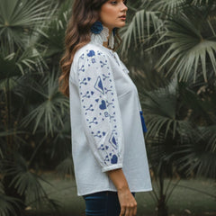 White Grace Embroidered Cotton Top