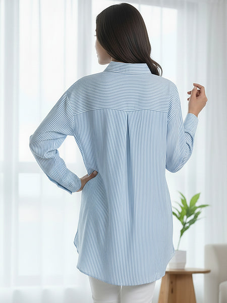 Designer Blue Shirt Pattern Top