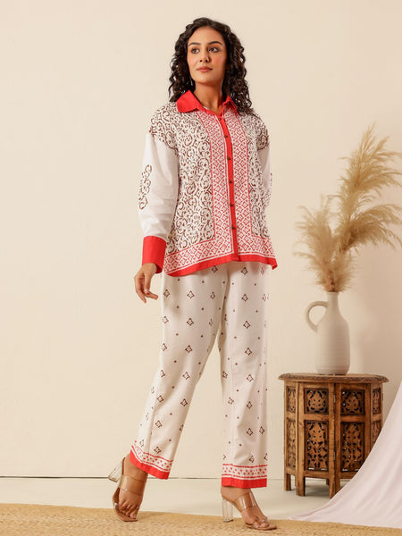 Coral Charm Printed Co-Ord Set