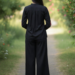 Black Embroidered Co-ord Set