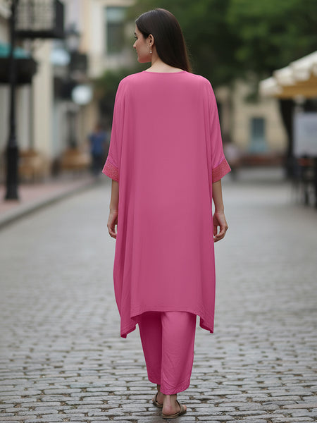 Fuchsia Pink Kaftan Kurta set