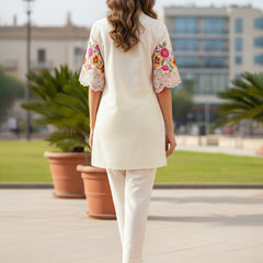 Colourful Embroidered Cotton  Co-Ord Set