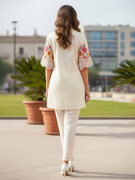 Colourful Embroidered Cotton  Co-Ord Set