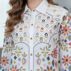 Tropical Bloom Embroidered Co-ord Set