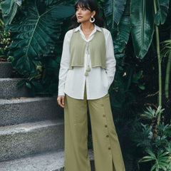 Trendy Olive Green Casual Co-ord Outfit Set