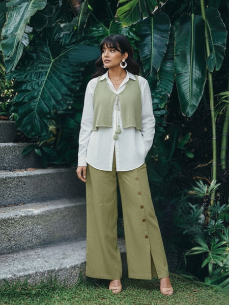 Trendy Olive Green Casual Co-ord Outfit Set