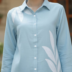 Easy Breezy Blue Linen Cotton Co-ord Set