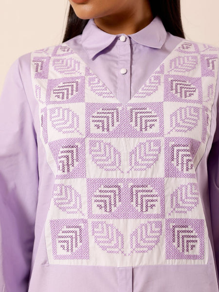 Lilac Dream Cotton Shirt Dress