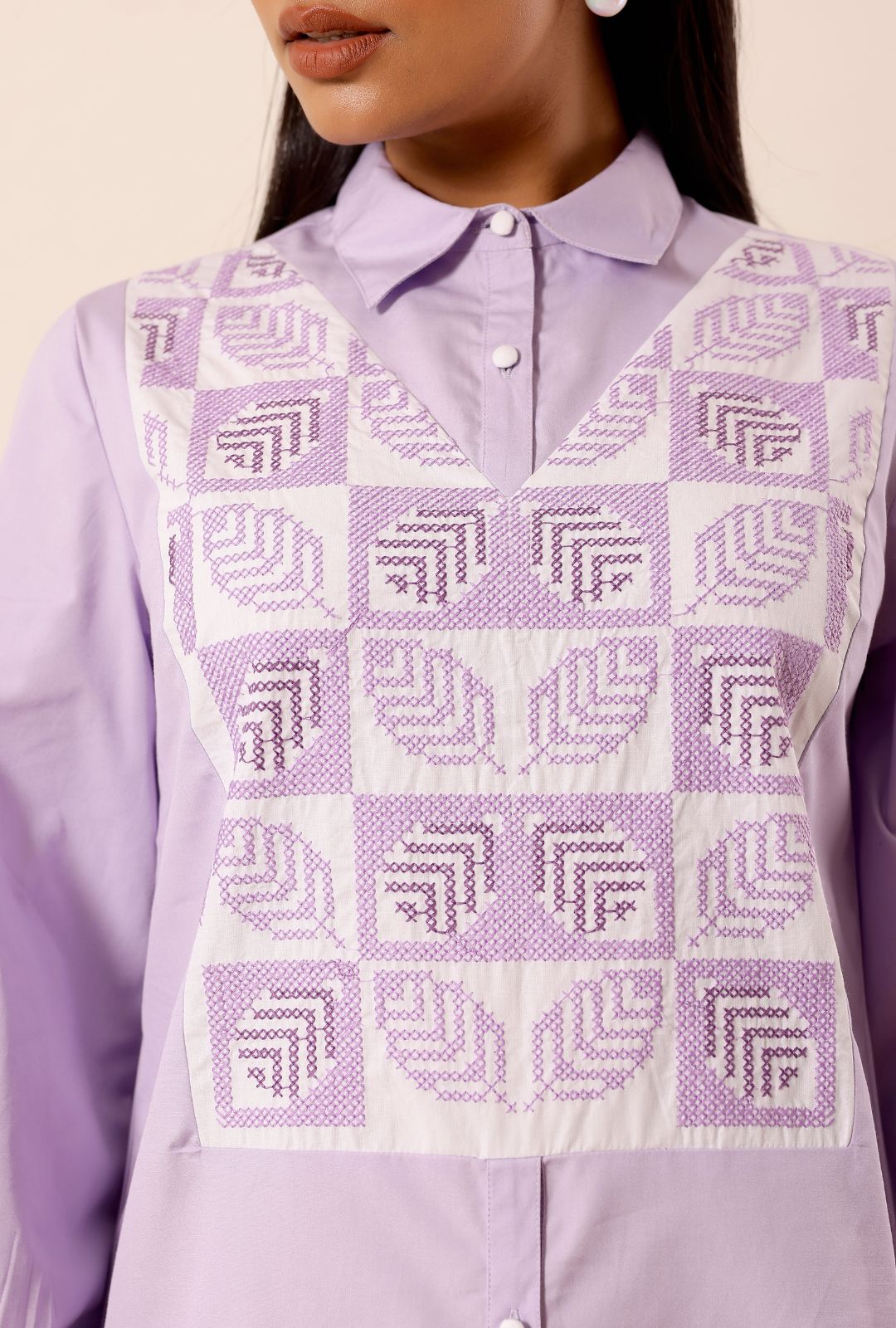 Lilac Dream Cotton Shirt Dress