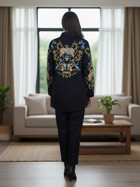 Classic Black Statement Wear With Ornate Pattern Work