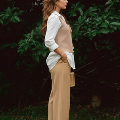 Stylish Beige Co-Ord Set with Layered Shirt