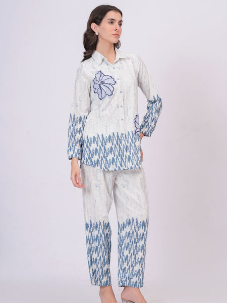 Indigo Meadow Printed Co-Ord Shirt & Pant Set