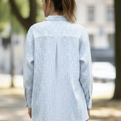 Cotton Blue Designer Embroidered Shirt