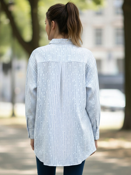 Cotton Blue Designer Embroidered Shirt