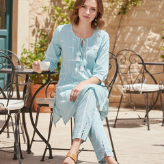 Cool Blue Cotton Co-ord Set