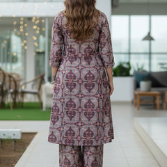 A-Line Shirt Pattern Cotton Co-ord Set