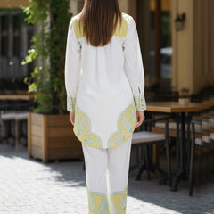 Tropical Palm Printed White Co-ord Set