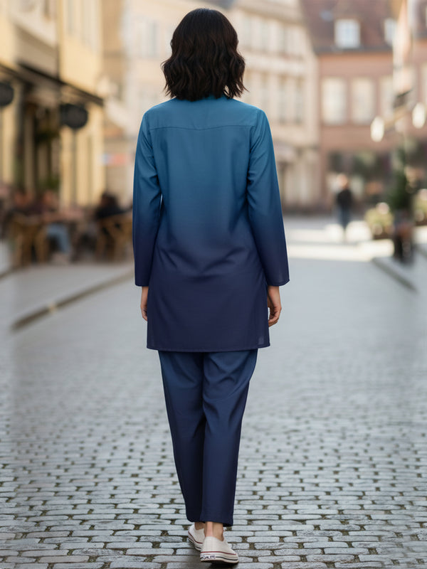 Blue Silk  Co Ord Set