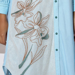 Powder Blue Mini Shirt Dress