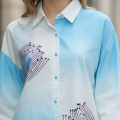 Blue Ombre Shirt Top