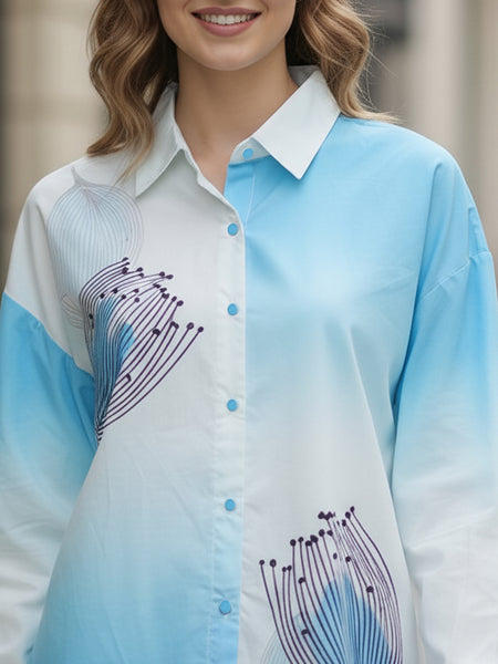 Blue Ombre Shirt Top