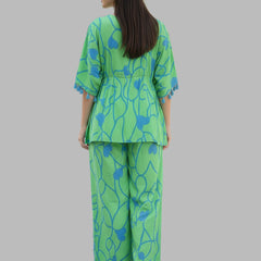 Stylish Green Flared Co-Ord Set