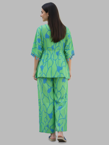 Stylish Green Flared Co-Ord Set