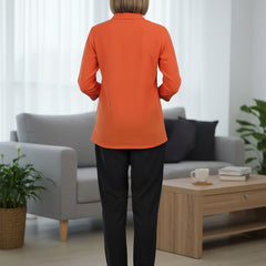 Elegant Orange Embroidered Co-Ord Set for Contemporary Festive Look