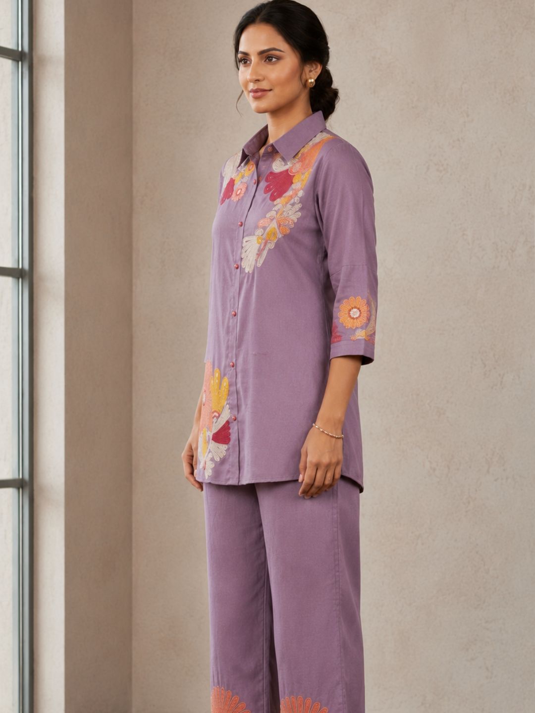 Lavender Garden Embroidered Co-Ord Set