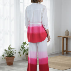 Pink Cotton Embroidery Co-Ord Set