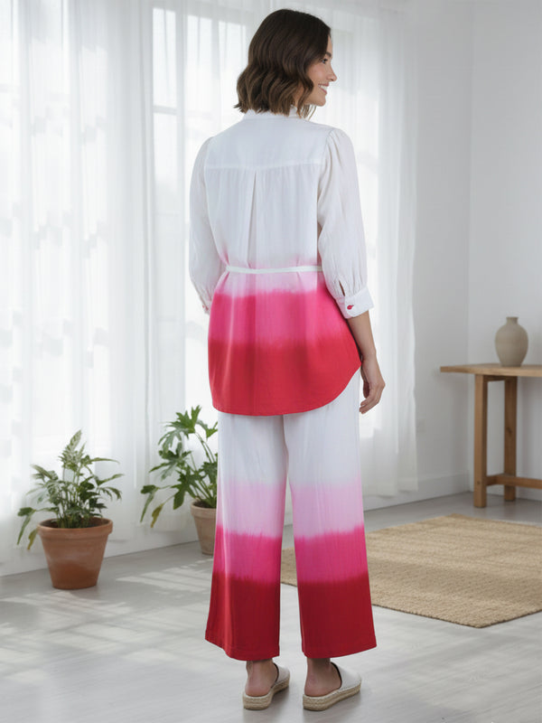 Pink Cotton Embroidery Co-Ord Set