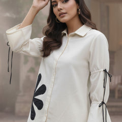 Off-White Elegance Embroidered Cotton Shirt