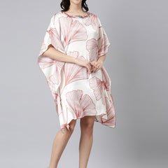 Designer White Printed Kaftan