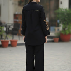 Golden Embroidered Black Co-ord Set