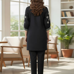 Black Embroidered Co -ord Set