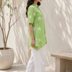 Premium Embroidered Sheer Panel Kurti Dress