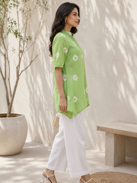Premium Embroidered Sheer Panel Kurti Dress