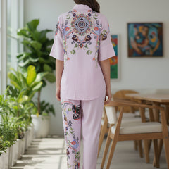 Lilac Bloom Printed Rayon Co-Ord Set