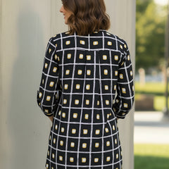 Black Check printed cotton shirt