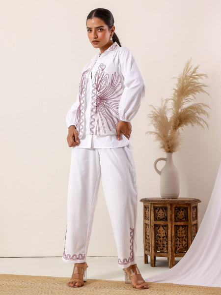Ivory Elegance Embroidered Co-Ord Set