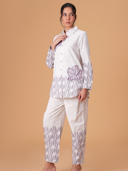 Lilac Whisper Printed Co-Ord Shirt & Pant Set