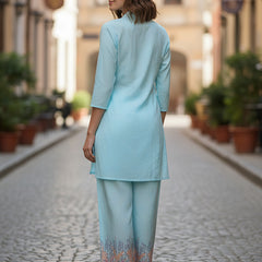 Breezy Blue Cotton Co-ord Set